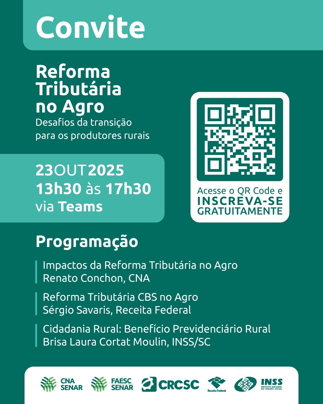 CNA e Sistema FAESC/SENAR promovem palestra sobre Reforma Tributária no Agro