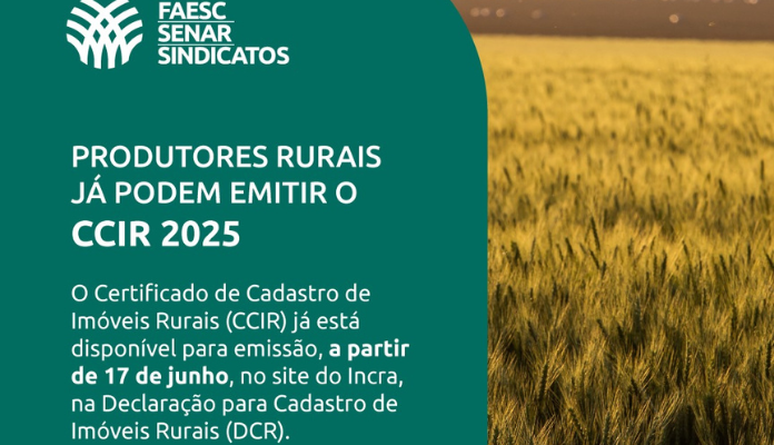 FAESC alerta sobre a importância de emitir o CCIR
