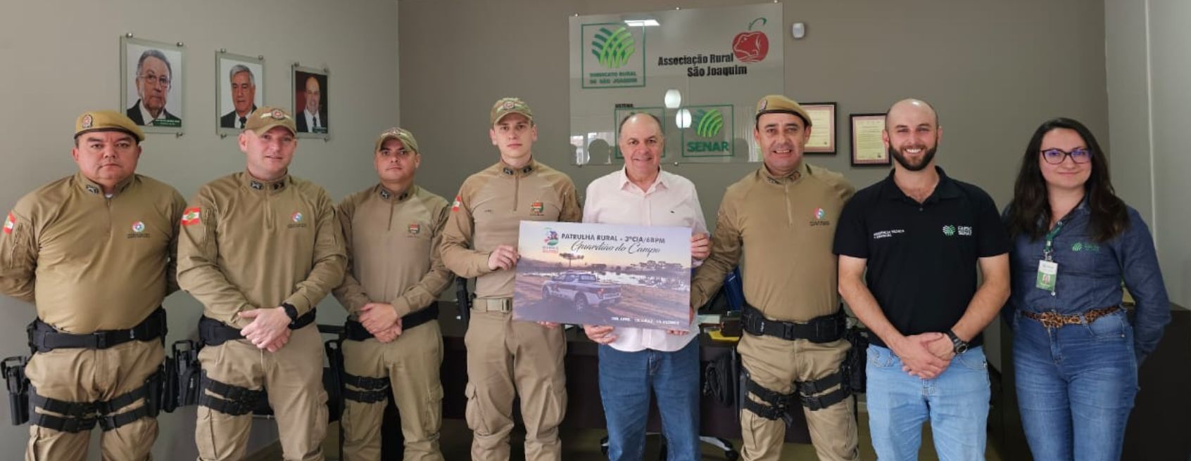 3ª Companhia de Polícia Militar de São Joaquim reforça parceria com o Sindicato Rural do município