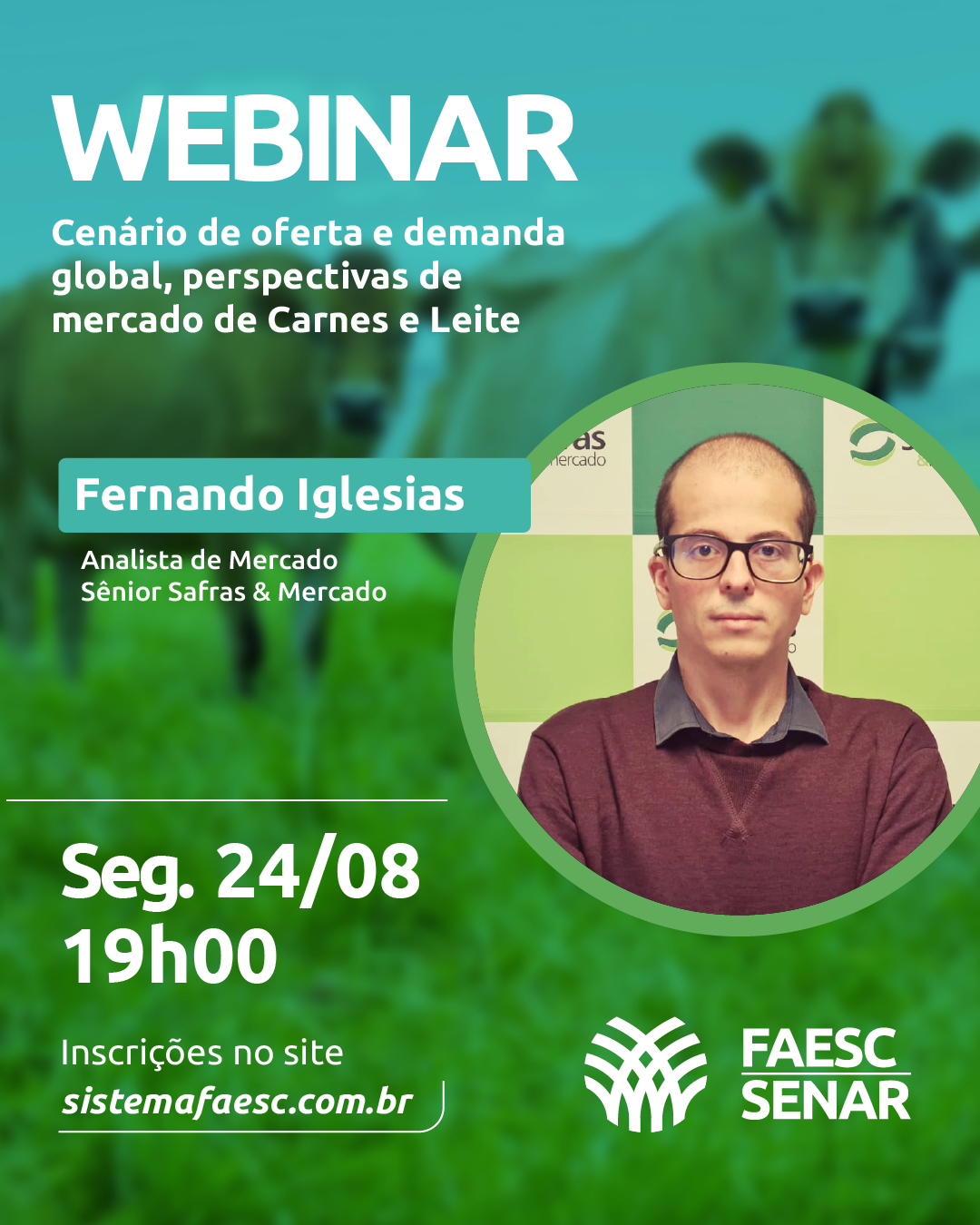 Webinar analisa perspectivas globais para os mercados de carnes e leite