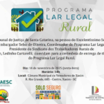 Tribunal de Justiça de Santa Catarina promoverá entrega de títulos do Programa Lar Legal Rural em Xaxim