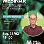 Sistema FAESC/SENAR e SAFRAS & Mercado promovem primeiro webinar de 2026 em fevereiro