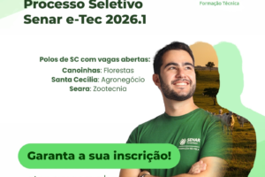 Sistema FAESC/SENAR abre inscrições para Cursos Técnicos gratuitos em 2026