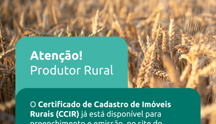 Atenção produtores: CCIR está disponível para emissão