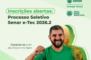 Sistema FAESC/SENAR abre inscrições para cursos técnicos gratuitos da rede E-tec